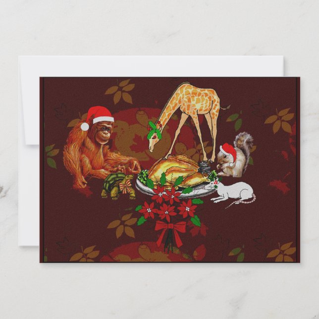 Holiday Animal Cannibals Invitation (Front)