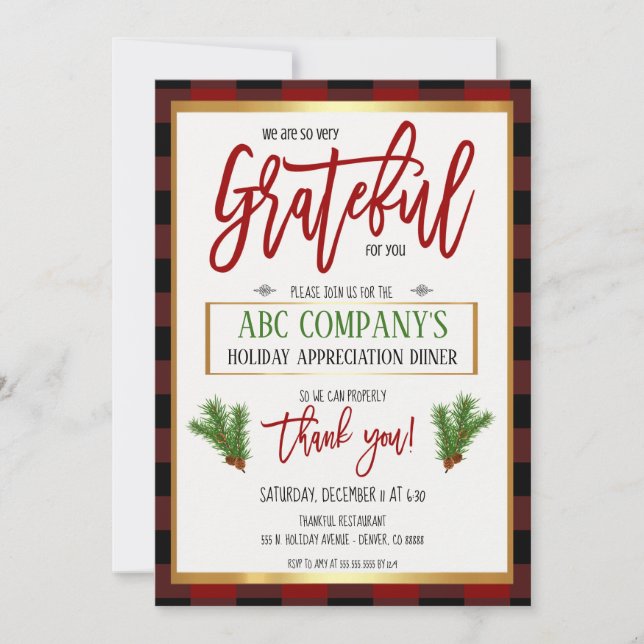Holiday Appreciation Invitation, Corporate Party Invitation (Front)