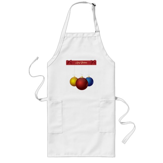 Holiday Apron - Christmas Ornaments (Front)