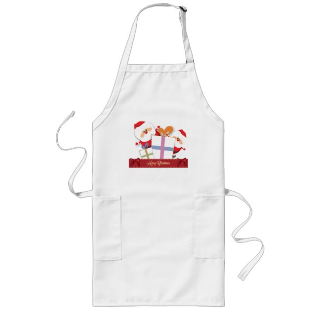 Holiday Apron - Christmas Santa & Packages (Front)