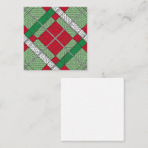 HOLIDAY ARGYLE KNIT 2.5" Square Flat Card