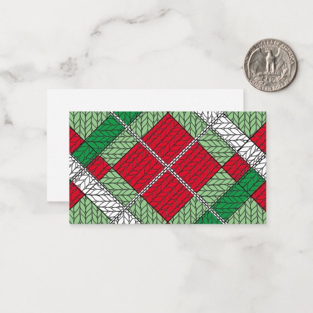 HOLIDAY ARGYLE KNIT 3.5x2 Flat Card / Horizontal (Front/Back In Situ)