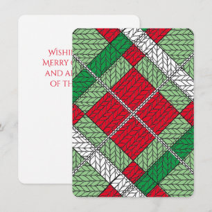 HOLIDAY ARGYLE KNIT 4.5x6.25 Flat Christmas Card