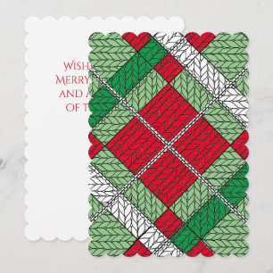 HOLIDAY ARGYLE KNIT 5x7 Flat Christmas Card 