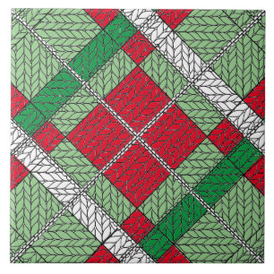 HOLIDAY ARGYLE KNIT 6x6 Ceramic Tile