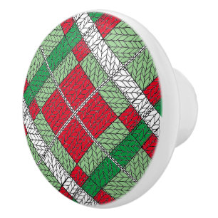 HOLIDAY ARGYLE KNIT Ceramic Knob