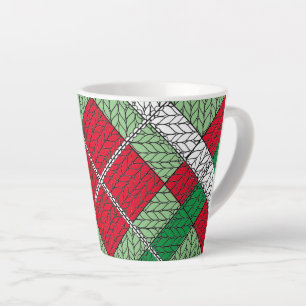 HOLIDAY ARGYLE KNIT Latte Mug