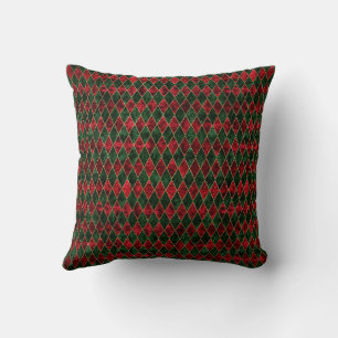Holiday Argyle Patterned Throw Pillow