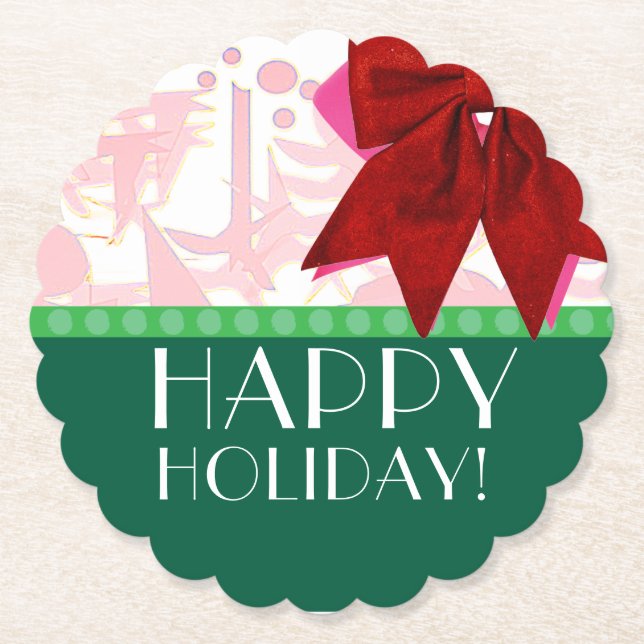 HOLIDAY ART DECO PAPER COASTER (Front)