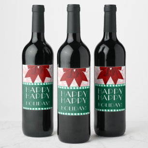 HOLIDAY ART DECO WINE LABEL