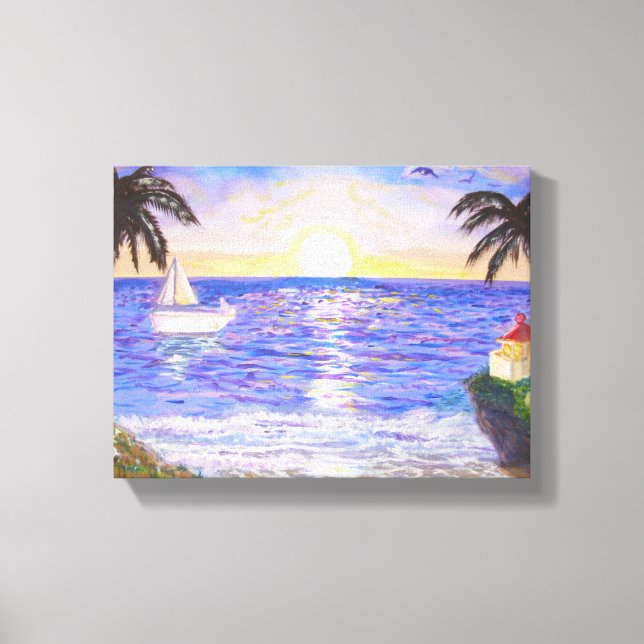 Holiday at the beach canvas print (Front)