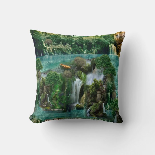 Holiday at the Magical Fantasy Lake Cushion (Front)