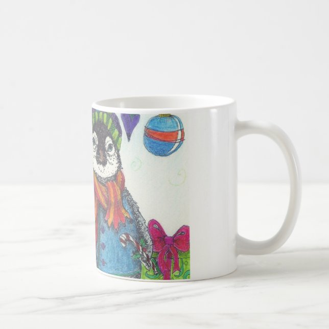 Holiday baby penguin coffee mug (Right)
