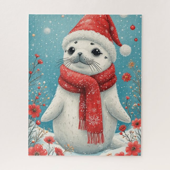 Holiday Baby Seal  Jigsaw Puzzle (Vertical)