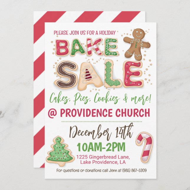 Holiday Bake Sale Flyer Invitation (Front/Back)