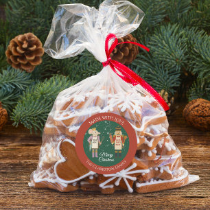 Holiday Baked Goods Family gift red and green Classic Round Sticker