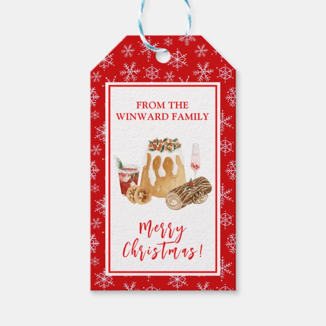 Holiday Baking Christmas Pudding Gift Tags (Front)