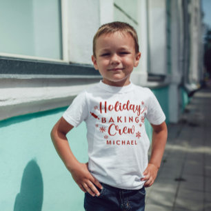 Holiday Baking Crew Kids Shirt with Name