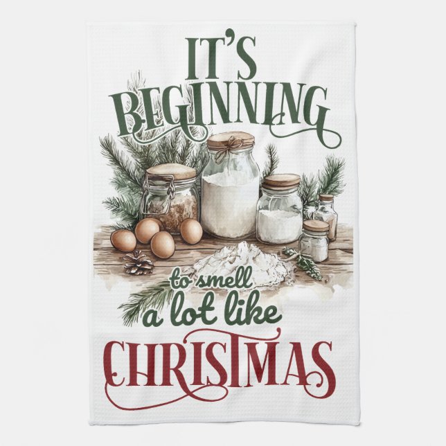 Holiday Baking Essentials Tea Towel (Vertical)