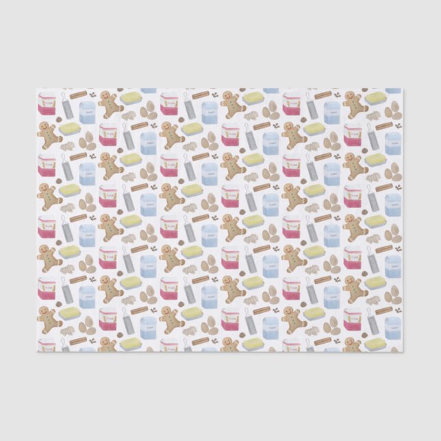 Holiday Baking Gingerbread Recipe Tissue Paper (Front)