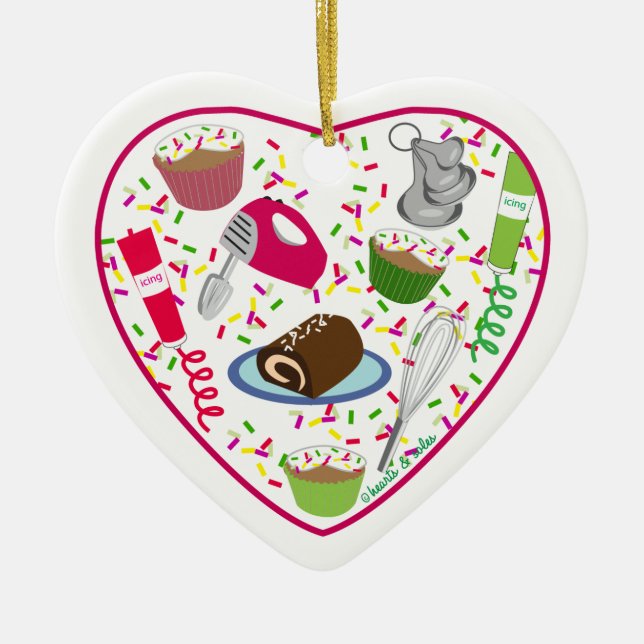 Holiday Baking Heart Ornament (Front)
