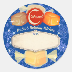 Holiday baking homemade caramels Christmas Classic Round Sticker