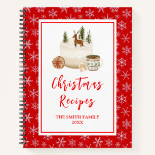 Holiday Baking Recipes Christmas Cake Notebook