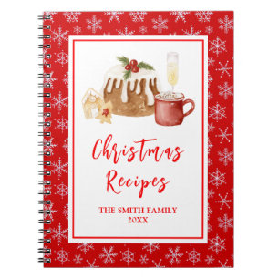Holiday Baking Recipes Christmas Pudding Notebook
