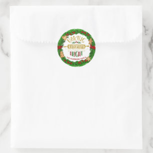 Holiday - "Baking Spirits Bright" - Personalize Classic Round Sticker
