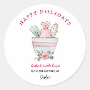 Holiday Baking utensils Bakers  Classic Round Sticker