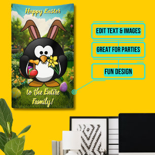 Holiday Banner: Colourful Easter Penquin Banner