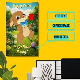 Holiday Banner: Colourful Easter Rabbit Banner