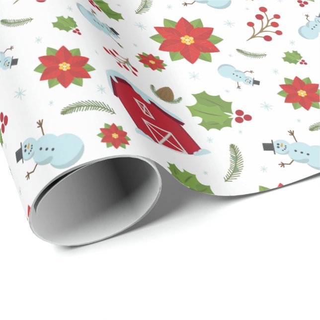 Holiday Barn Wrapping Paper (Bright) (Roll Corner)