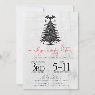 Holiday Bat Tree Invitation