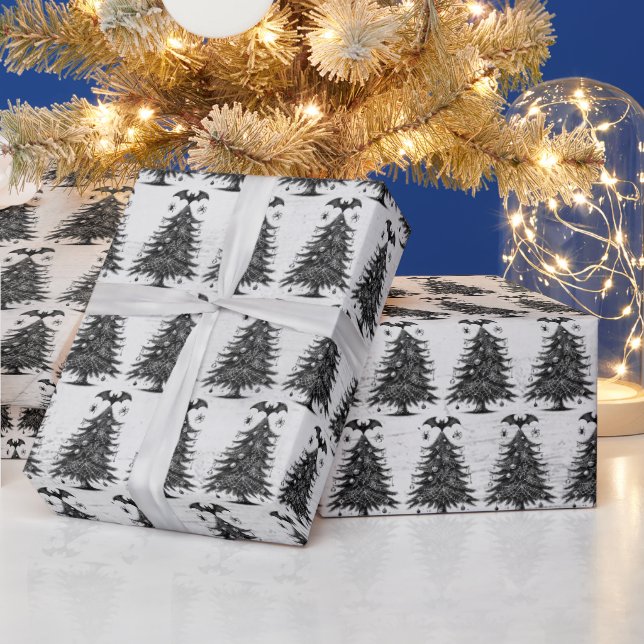 Holiday Bat Tree Wrapping Paper (Holidays)
