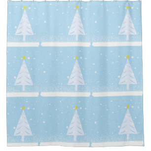 Holiday Bathroom Sets Tree & Snow Shower Curtain