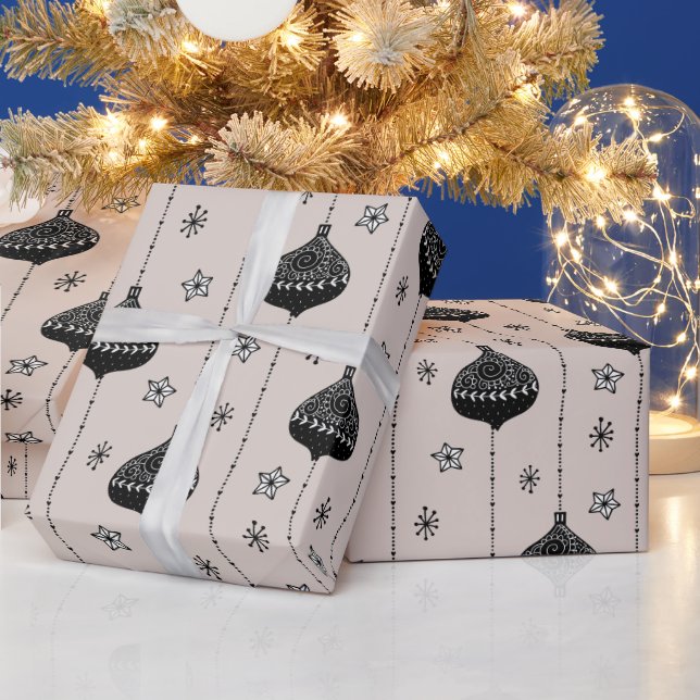 Holiday Baubles Modern Contemporary Christmas  Wrapping Paper (Holidays)