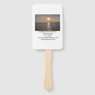 Holiday beach ocean house longitude latitude est. hand fan