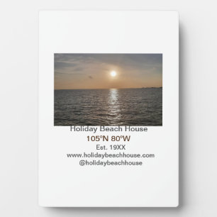 Holiday beach ocean house longitude latitude est.  plaque