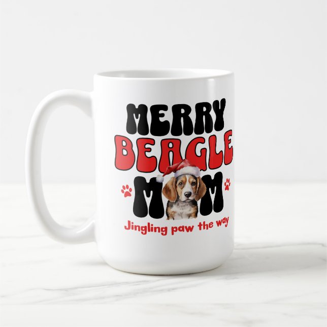 Holiday Beagle Dog Mom Coffee Mug (Left)