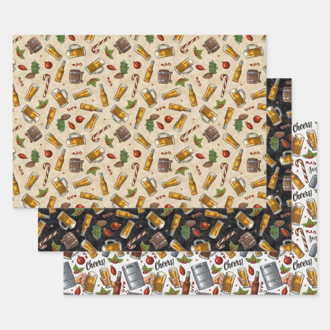 Holiday Beer Wrapping Paper Sheet Set (Set)