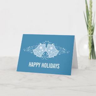 Holiday Bells and Swirls Card, Blue Card