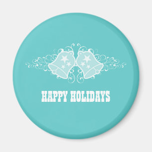 Holiday Bells and Swirls Magnet, Aqua Magnet