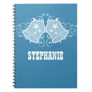 Holiday Bells and Swirls Notebook, Blue Notebook