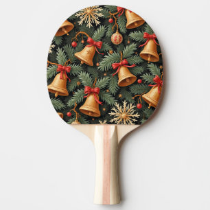 Holiday Bells, Decorative Christmas Pattern, Ping Pong Paddle