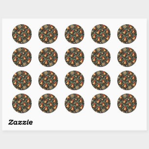Holiday Bells, decorative pattern. Classic Round Sticker