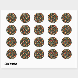 Holiday Bells, decorative pattern. Classic Round Sticker