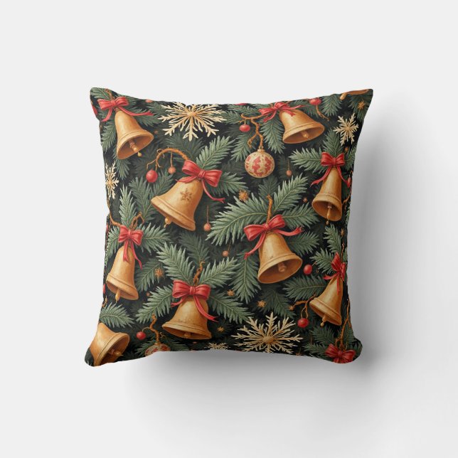 Holiday Bells, decorative pattern. Cushion (Back)