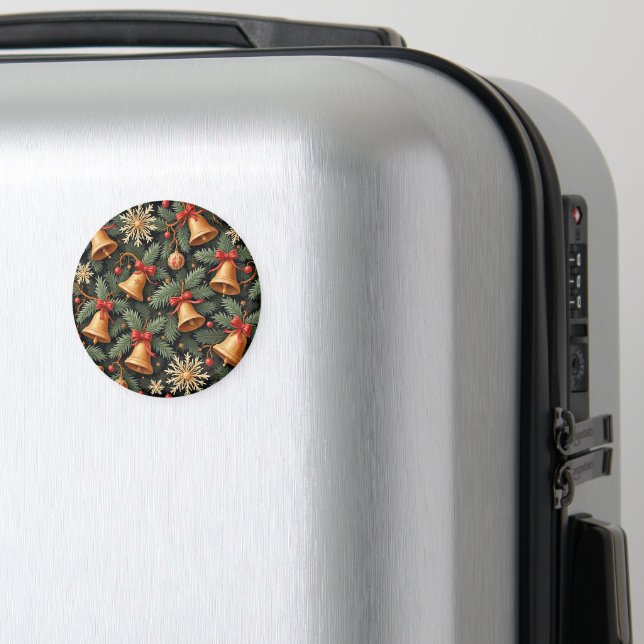 Holiday Bells, decorative pattern. Magnet (In Situ (Luggage))
