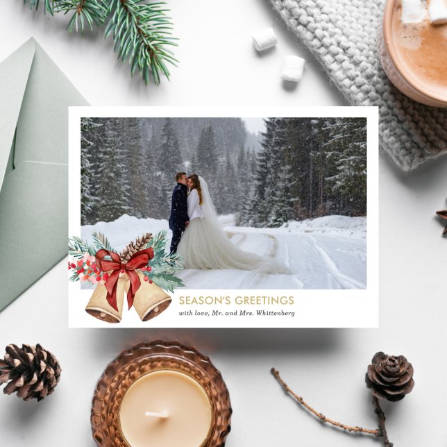 Holiday Bells Photo Holiday Card (Creator Uploaded)